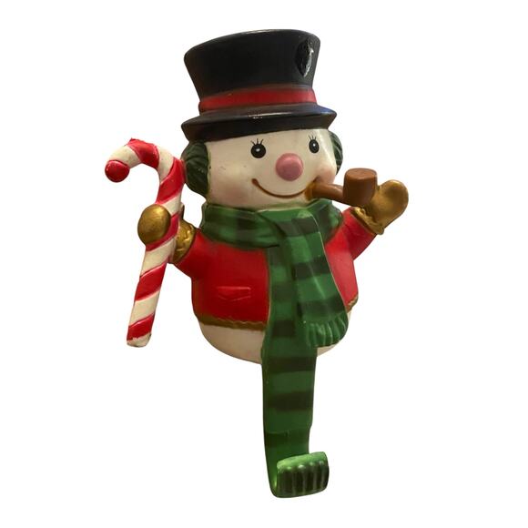 Set of TWO 4" Tall Adorable Vintage Hard Plastic Christmas Stocking Hangers - Picture 2 of 13